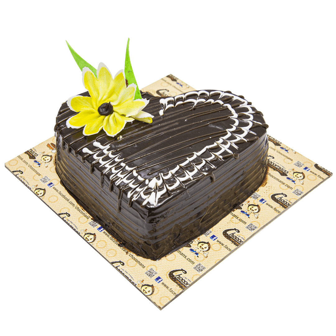 Chocolate Truffle Heart Shaped Cake (0.5 Kg) - Chocomans