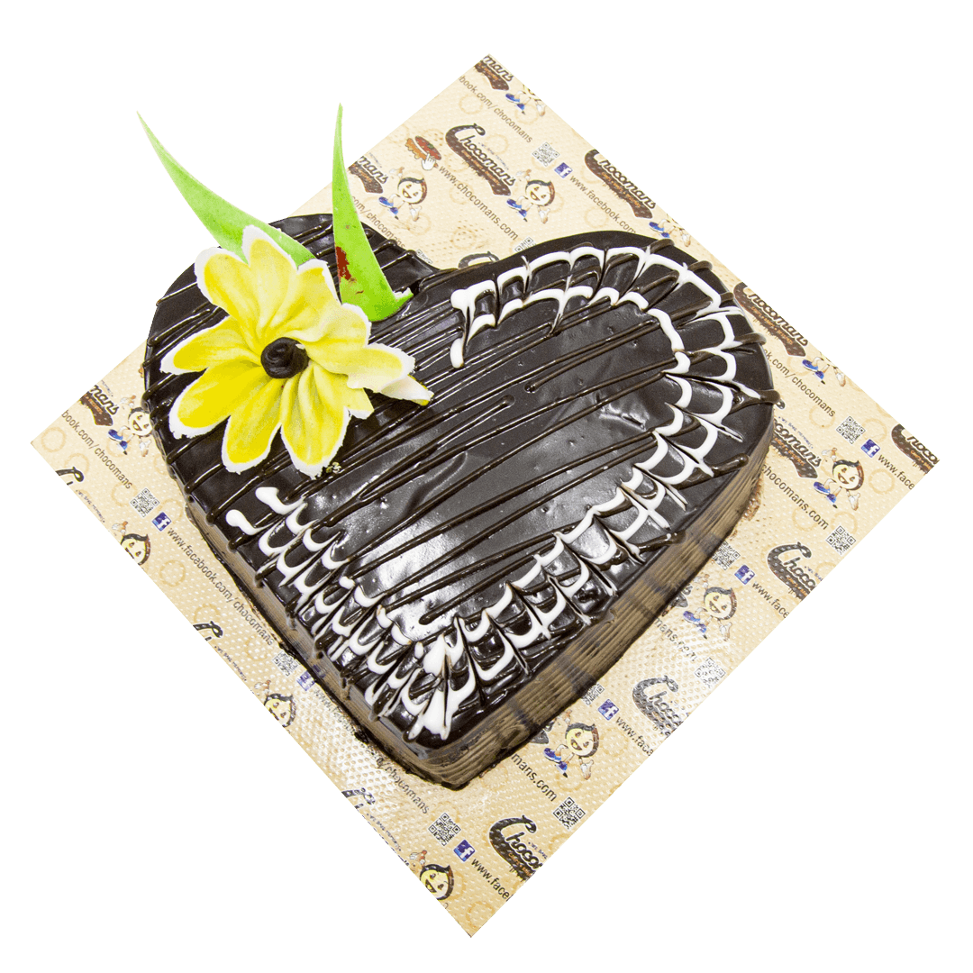 Chocolate Truffle Heart Shaped Cake (0.5 Kg) - Chocomans